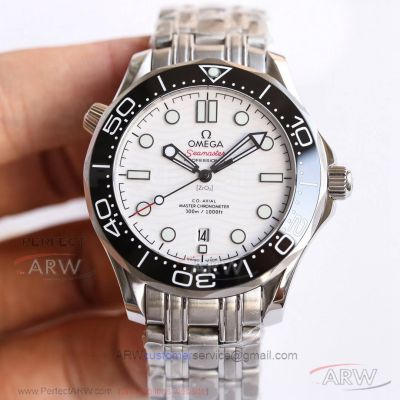 AAA Swiss Replica Omega Seamaster Diver 300M Co-Axial Master White Ceramic Dial 42 MM 8800 Watch